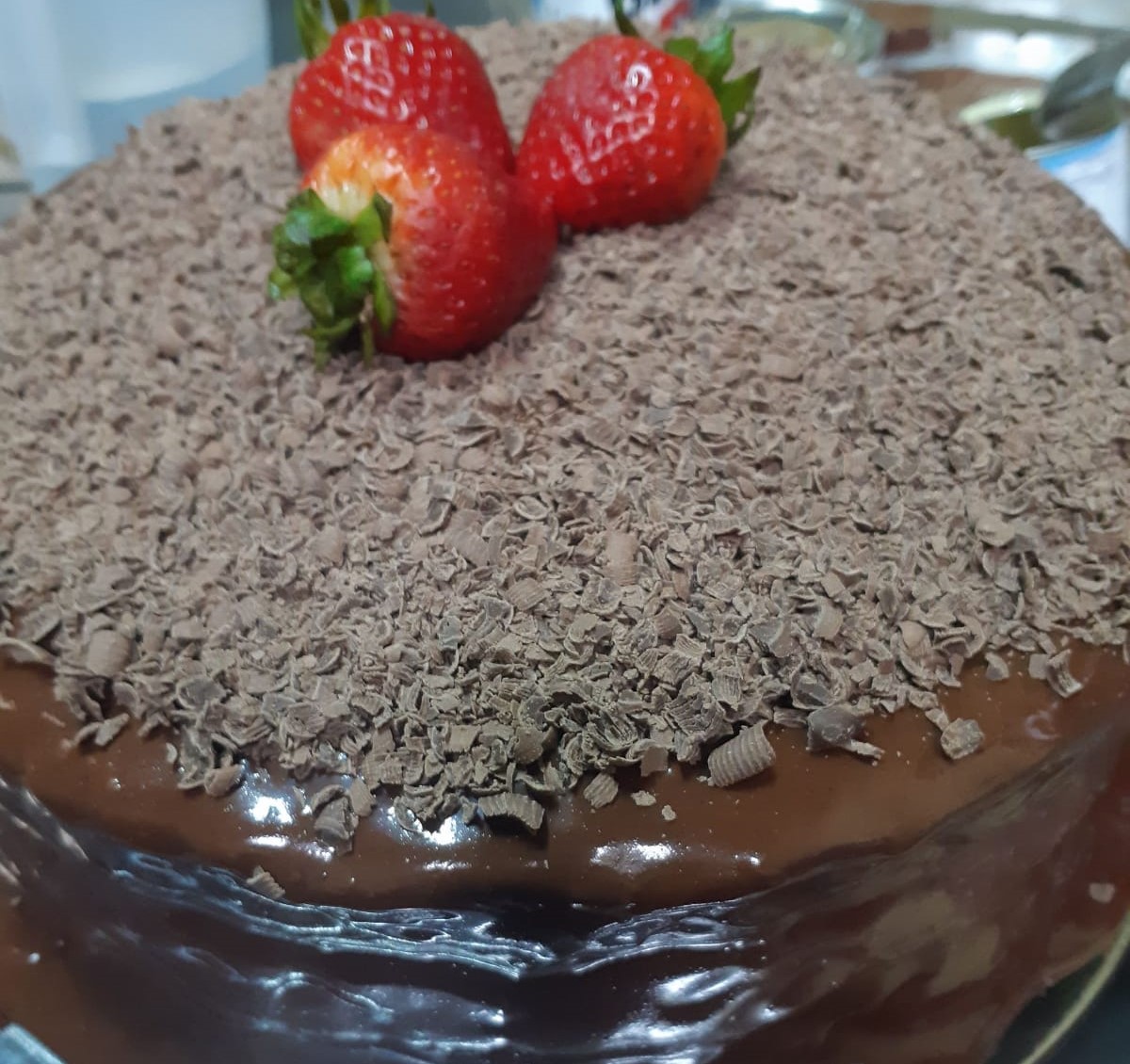 imagen sobre torta de chocolate